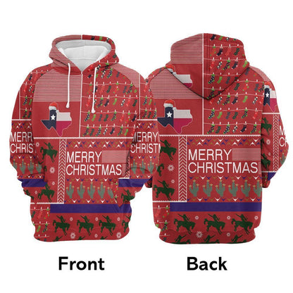 Texas Merry Christmas All Over Print 3D Hoodie For Men & Women, Christmas Hoodie Cute, Christmas Gift, Christmas Fashion