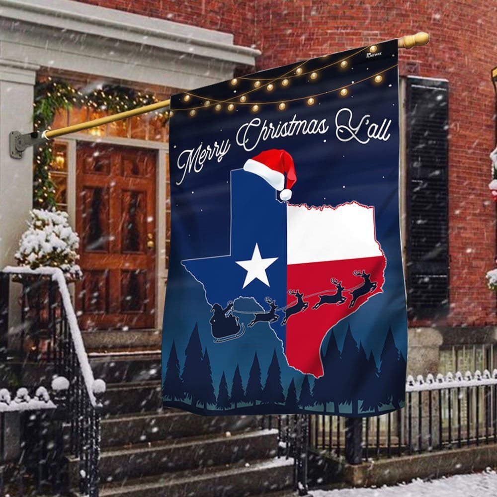 Texas Merry Christmas Y'all Flag, Christmas Garden Flag, Home Decor Accessories, Christmas Outdoor Decor Ideas
