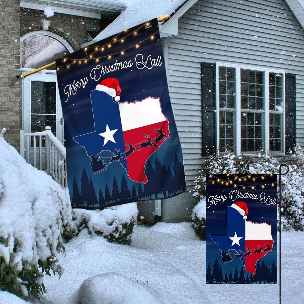 Texas Merry Christmas Y'all Flag, Christmas Garden Flag, Home Decor Accessories, Christmas Outdoor Decor Ideas