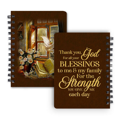 Thank You God For All Your Blessings To Me And My Family Spiral Journal, Inspiration Gifts For Christian People