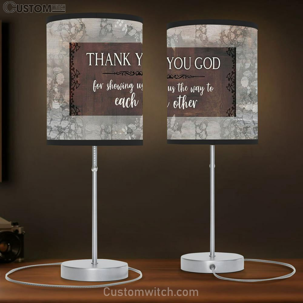 Thank You God For Showing Us The Way To Each Other Table Lamb Gift - Bible Verse Lamb Gift - Christian Home Decor
