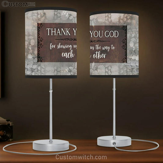 Thank You God For Showing Us The Way To Each Other Table Lamb Gift - Bible Verse Lamb Gift - Christian Home Decor