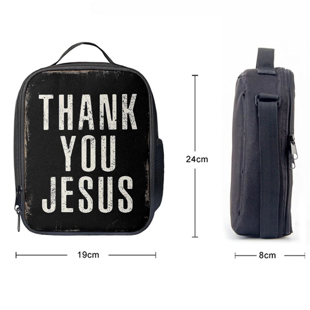 Thank You Jesus Lunch Bag For Men And Women, Spiritual Christian Lunch Box For School, Work