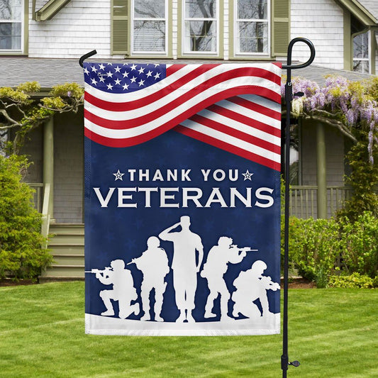 Thank You Veterans The US American Flag, Outdoor House Flags, Christian Flag, Scripture Flag, Garden Banner