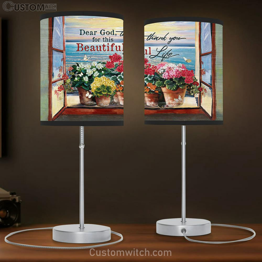 Thank you for this life Brilliant flower Table Lamb Gift - Bible Verse Table Lamb - Religious Bedroom Decor