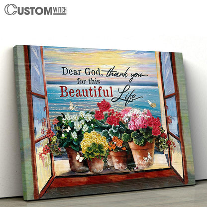 Thank you for this life Brilliant flower Canvas Wall Art - Bible Verse Canvas - Religious Prints