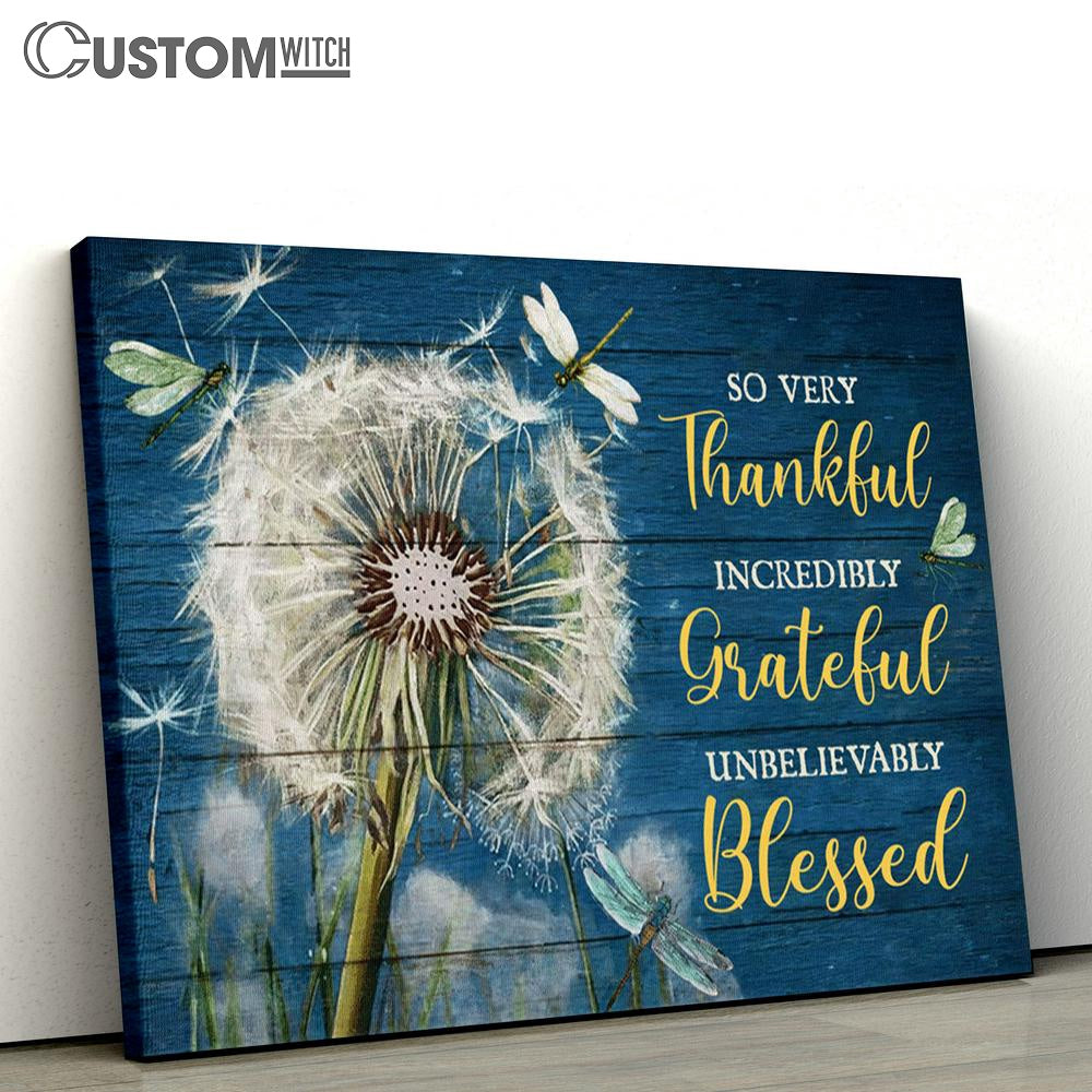 Thankful Graceful Blessed Dandelion Large Canvas - Christian Canvas Prints - Religious Canvas Art