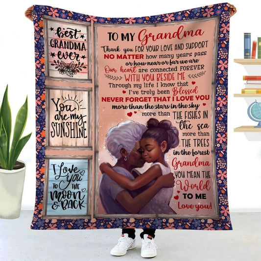 Thanks For Your Love & Support Throw Blanket For Grandma, Mother's Day Gift For Grandma, Birthday Gift