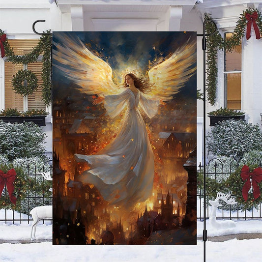 The Angelic Herald Of Noel Flag, Christmas Angel Garden Flag, Christmas Outdoor Decor Ideas