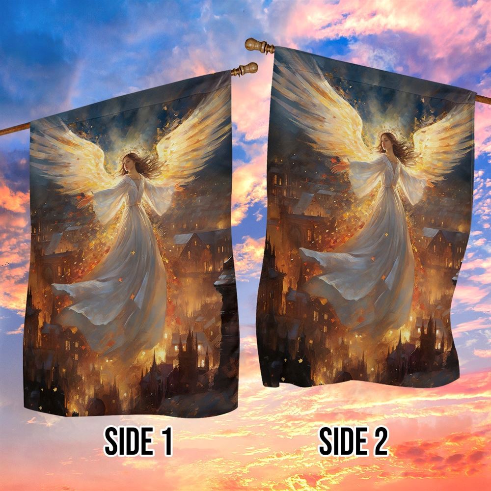The Angelic Herald Of Noel Flag, Christmas Angel Garden Flag, Christmas Outdoor Decor Ideas