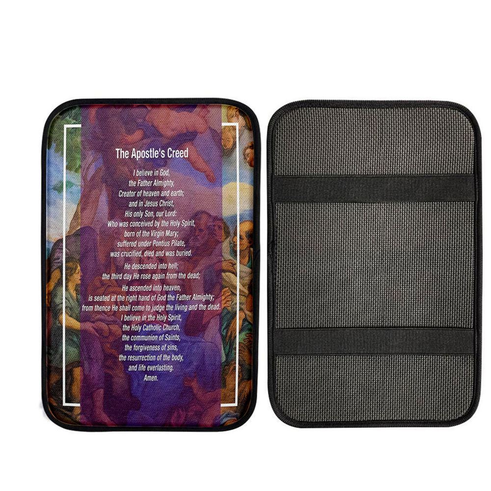 The Apostle's Creed Car Center Console Cover - Jesus Christ Surrounded By His Apostles, Bible Verse Car Interior Accessories
