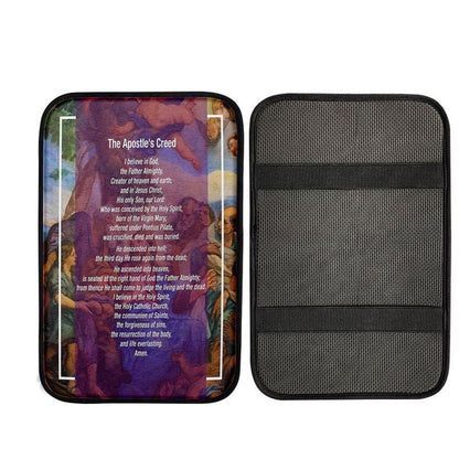 The Apostle's Creed Car Center Console Cover - Jesus Christ Surrounded By His Apostles, Bible Verse Car Interior Accessories