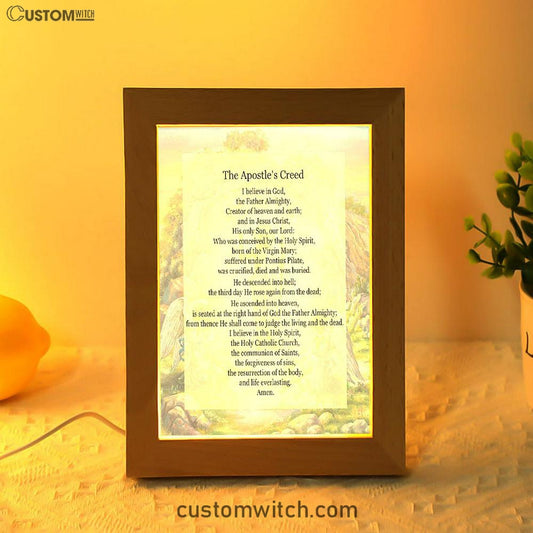 The Apostle's Creed Frame Lamp Art - Christian Night Light Decor