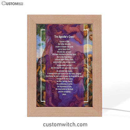 The Apostle's Creed Frame Lamp Prints - Jesus Christ Surrounded By His Apostles - Christian Night Light Decor