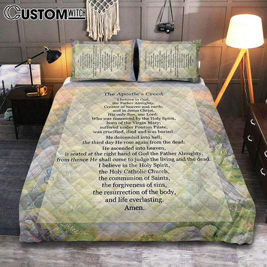 The Apostle's Creed Quilt Bedding Set Bedroom - Christian Quilt Bedding Set Bedroom Decor