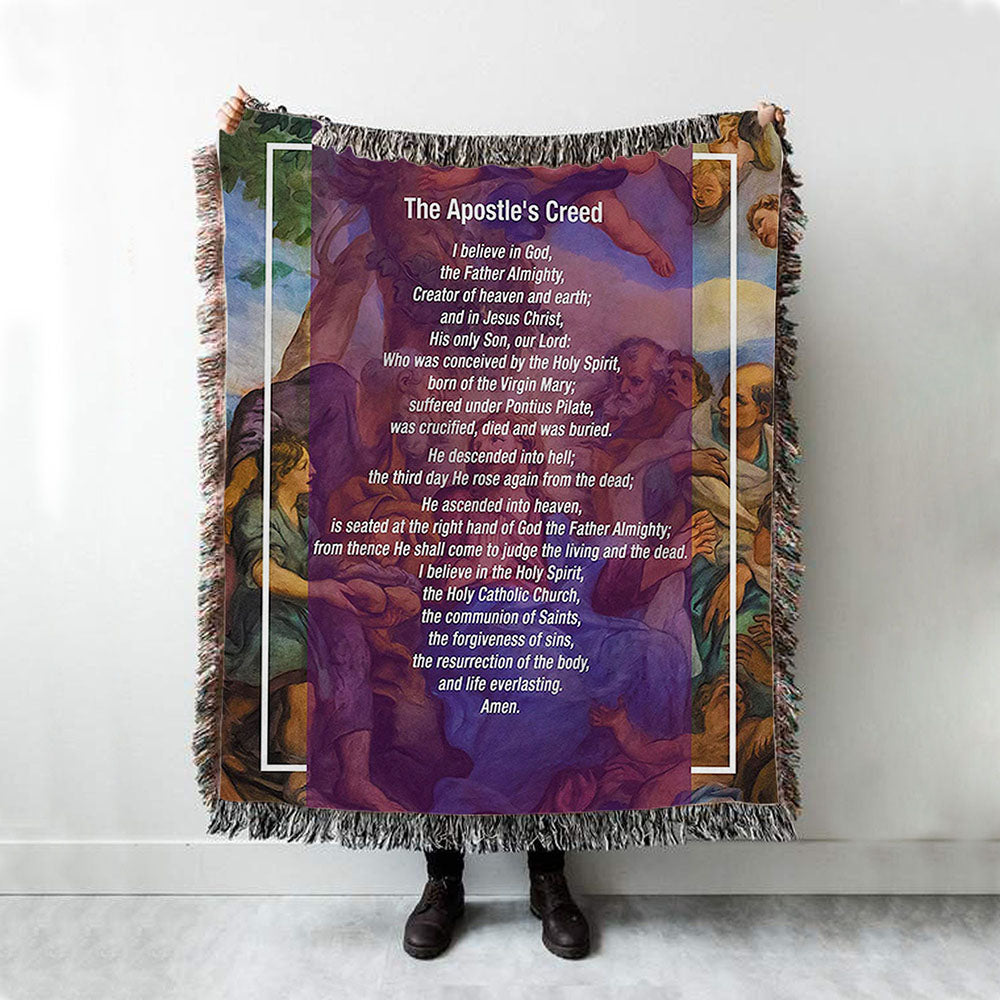 The Apostle's Creed Woven Blanket Prints - Jesus Christ Surrounded By His Apostles - Christian Woven Throw Blanket Decor