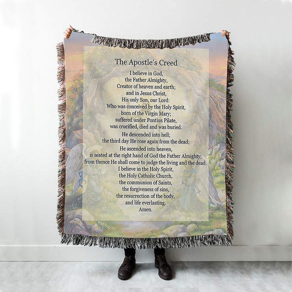 The Apostle's Creed Woven Throw Blanket - Christian Woven Throw Blanket Decor