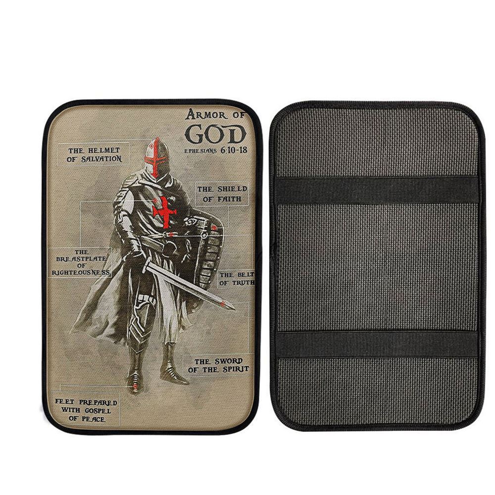 The Armor of God Car Center Console Cover - Ephesians 610 18 NIV, Christian Car Interior Accessories