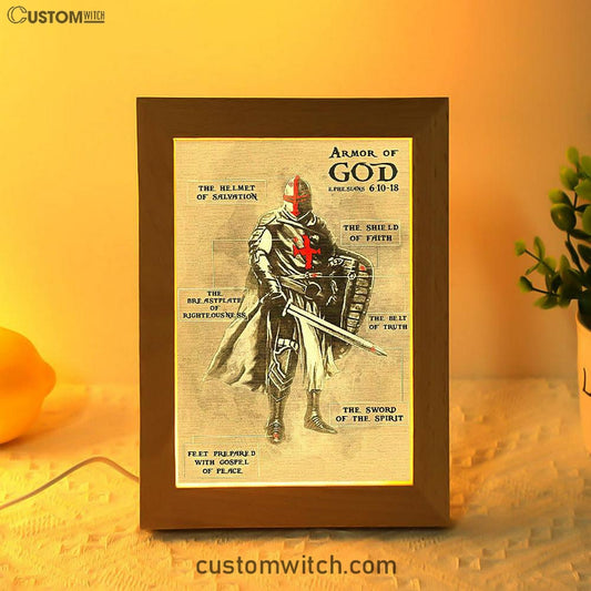 The Armor of God Frame Lamp Art - Ephesians 610 18 NIV - Christian Frame Lamp - Religious Gifts Night Light