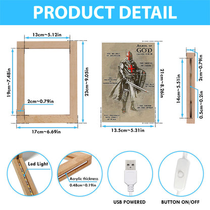 The Armor of God Frame Lamp Art - Ephesians 610 18 NIV - Christian Frame Lamp - Religious Gifts Night Light