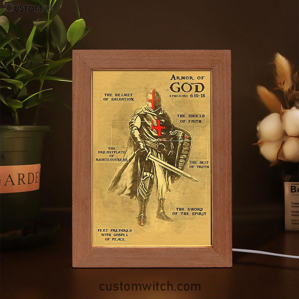 The Armor of God Frame Lamp Art - Ephesians 610 18 NIV - Christian Frame Lamp - Religious Gifts Night Light