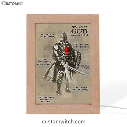 The Armor of God Frame Lamp Art - Ephesians 610 18 NIV - Christian Frame Lamp - Religious Gifts Night Light