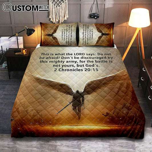 The Battle Is Not Yours But God's - 2 Chronicles 20 15 Quilt Bedding Set Bedroom - Wing Of God - Christian Quilt Bedding Set Bedroom Decor