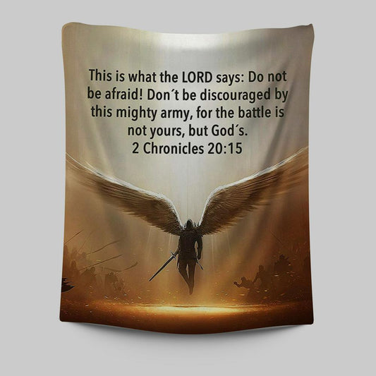 The Battle Is Not Yours But God's - 2 Chronicles 20 15 Tapestry Wall Art - Wing Of God - Christian Tapestries Wall Art Decor