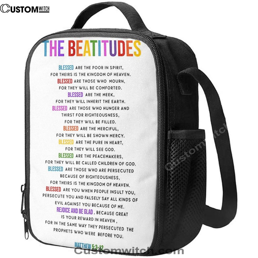 The Beatitudes Lunch Bag For Men And Women, Spiritual Christian Lunch Box For School, Work