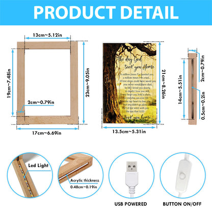 The Day God Took You Home Frame Lamp Art - Love God Forever - Christian Frame Lamp - Religious Gifts Night Light