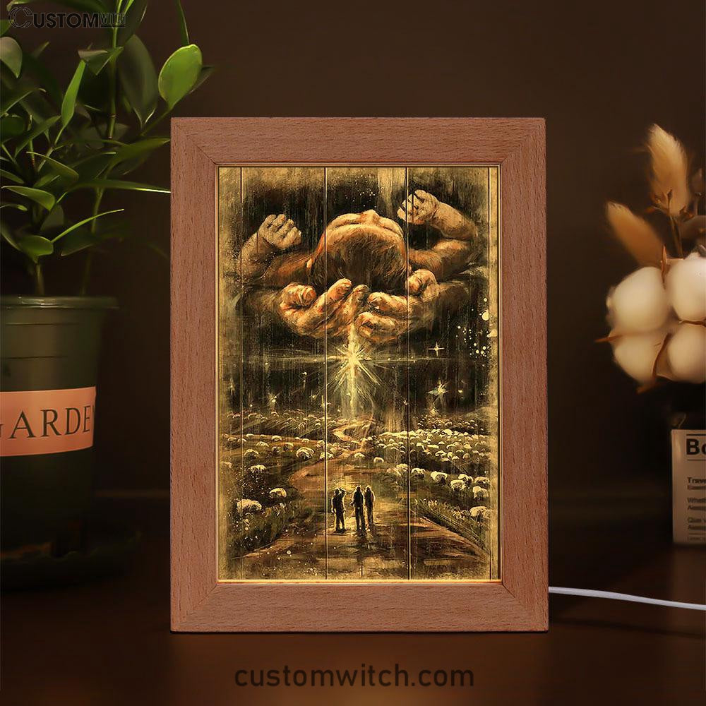 The Day He Was Born Jesus Frame Lamp Art - Christian Art - Bible Verse Art - Religious Home Decor
