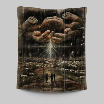 The Day He Was Born Jesus Tapestry Art - Christian Art - Bible Verse Wall Art - Religious Home Decor