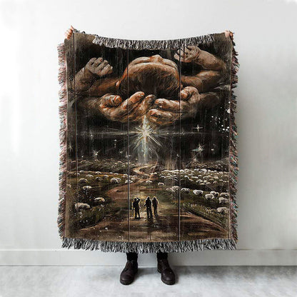 The Day He Was Born Jesus Woven Blanket Art - Christian Art - Bible Verse Throw Blanket - Religious Home Decor