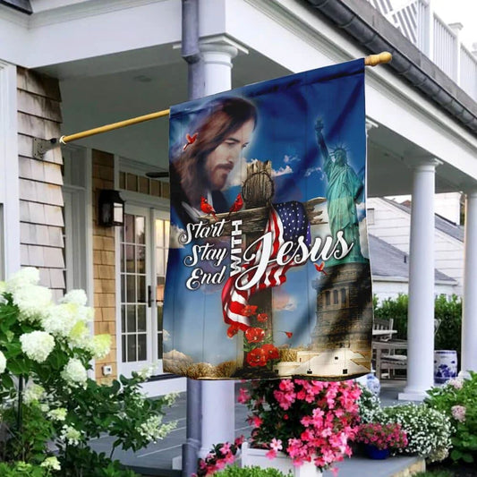 The Day Of Jesus House Flag, Outdoor Religious Flags, Christian Flag, Scripture Flag, Garden Banner