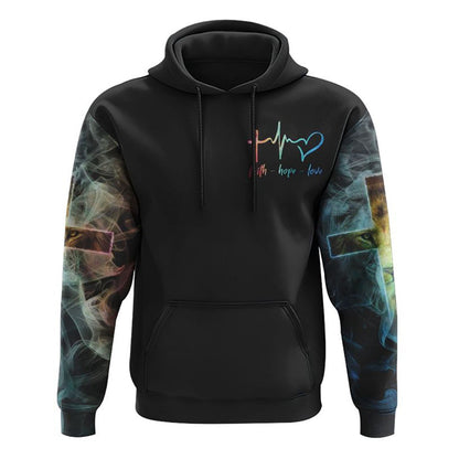 The Devil Whispered In My Ear Lion Warrior All Over Print 3D Hoodie, Christian Hoodie, Christian Sweatshirt, Bible Verse Shirt