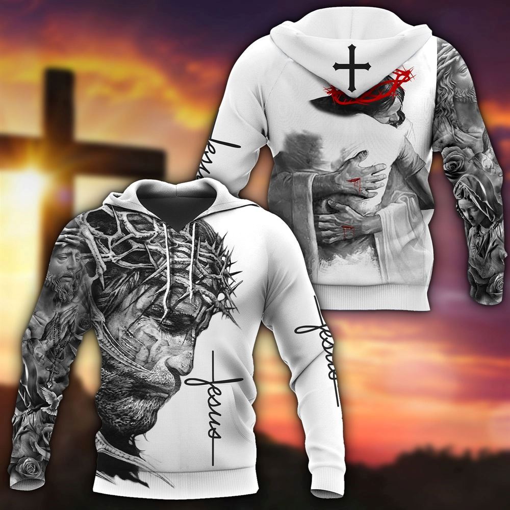 The Embrace Of God 3D Hoodie For Man And Women, Jesus Printed 3D Hoodie