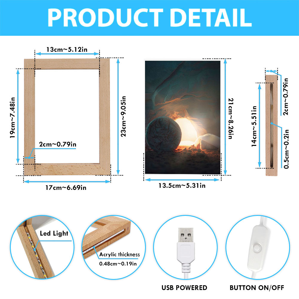 The Empty Tomb Frame Lamp Pictures - Christian Art - Frame Lamp Easter Decor