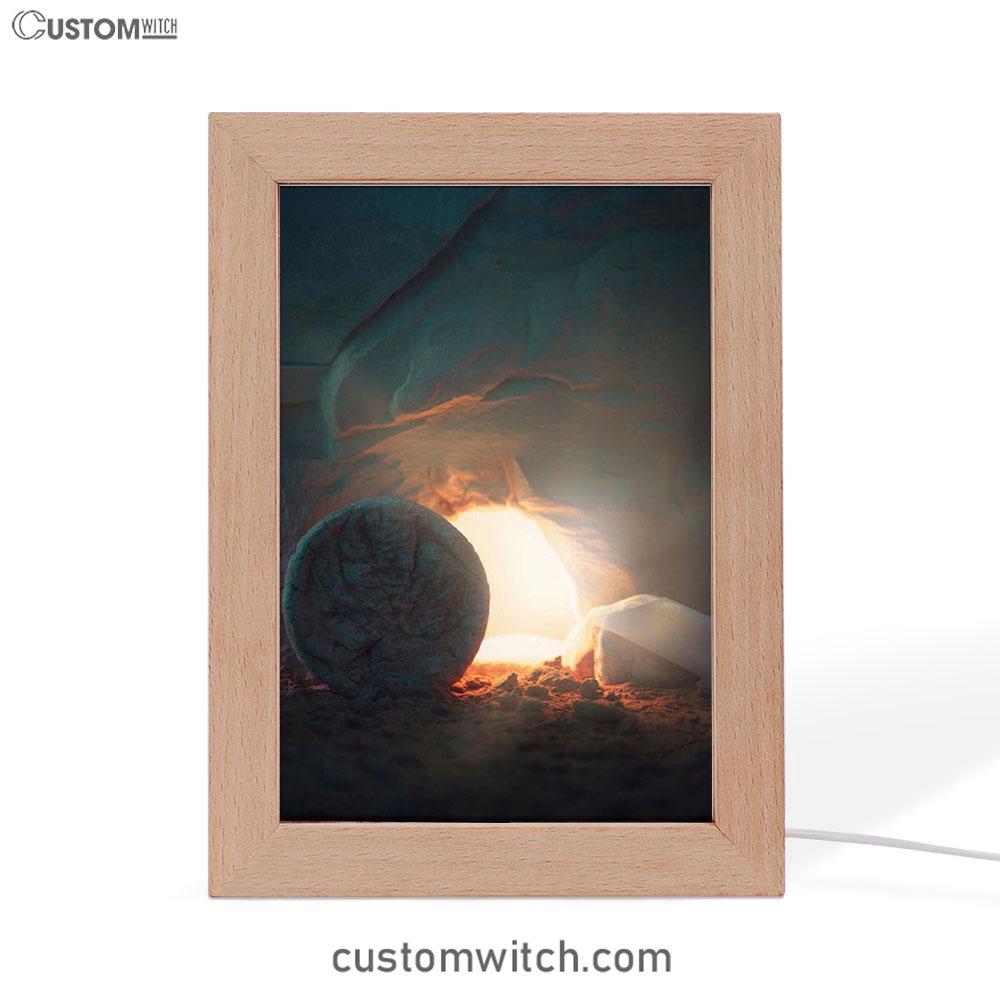 The Empty Tomb Frame Lamp Pictures - Christian Art - Frame Lamp Easter Decor