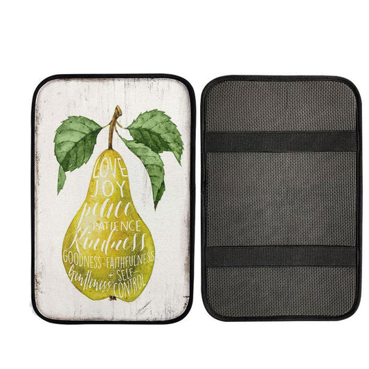 The Fruit Of The Spirit Car Center Console Cover - Pear Kitchen Car Armrest Pad, Religious Car Interior Accessories