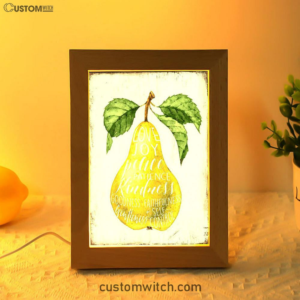 The Fruit Of The Spirit Frame Lamp Art - Pear Kitchen Decor - Christian Night Light Decor