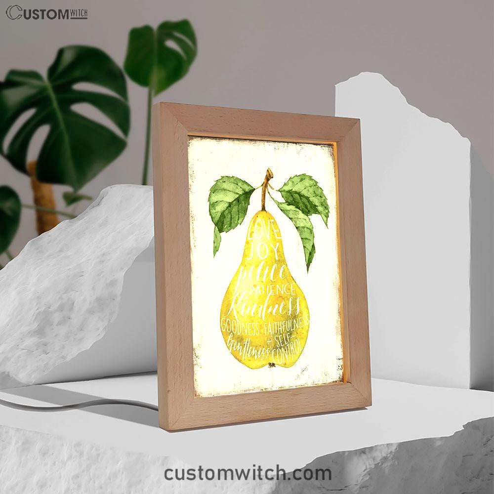 The Fruit Of The Spirit Frame Lamp Art - Pear Kitchen Decor - Christian Night Light Decor