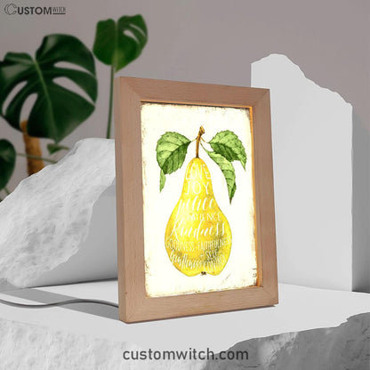 The Fruit Of The Spirit Frame Lamp Art - Pear Kitchen Decor - Christian Night Light Decor
