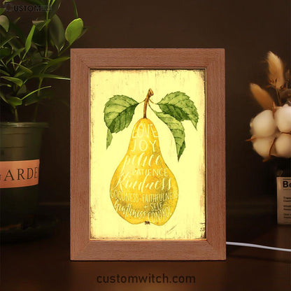The Fruit Of The Spirit Frame Lamp Art - Pear Kitchen Decor - Christian Night Light Decor