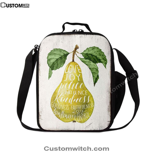 The Fruit Of The Spirit Lunch Bag For Men And Women - Pear Kitchen Lunch Bag, Spiritual Christian Lunch Box For School, Work