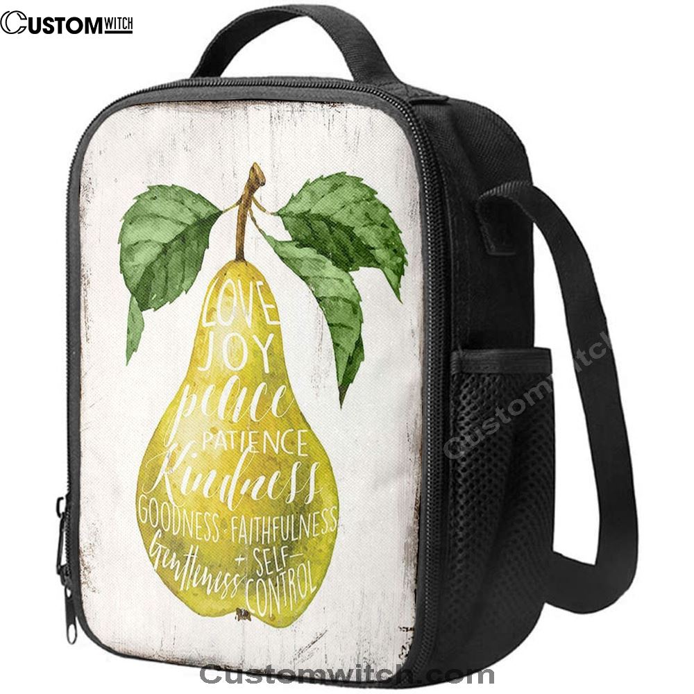 The Fruit Of The Spirit Lunch Bag For Men And Women - Pear Kitchen Lunch Bag, Spiritual Christian Lunch Box For School, Work