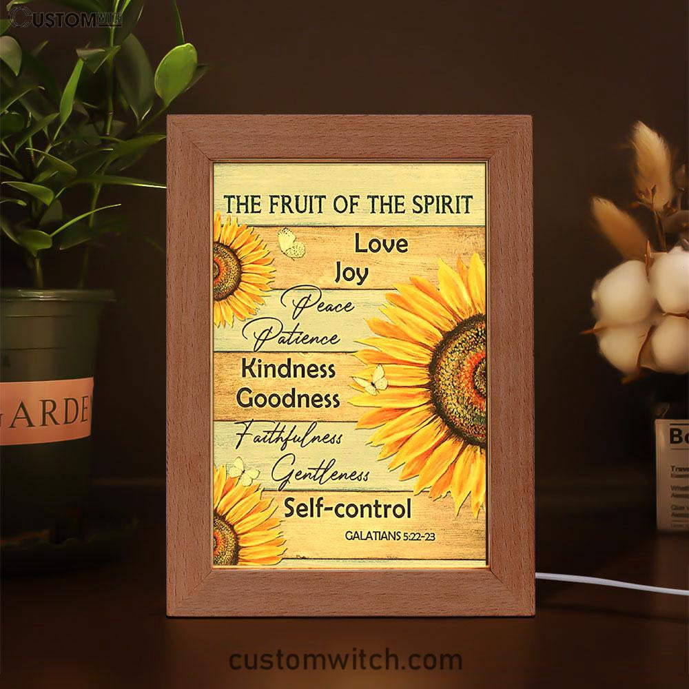 The Fruit Of The Spirit Sunflower Butterfly Frame Lamp Print - Inspirational Frame Lamp Art - Christian Art Home Decor