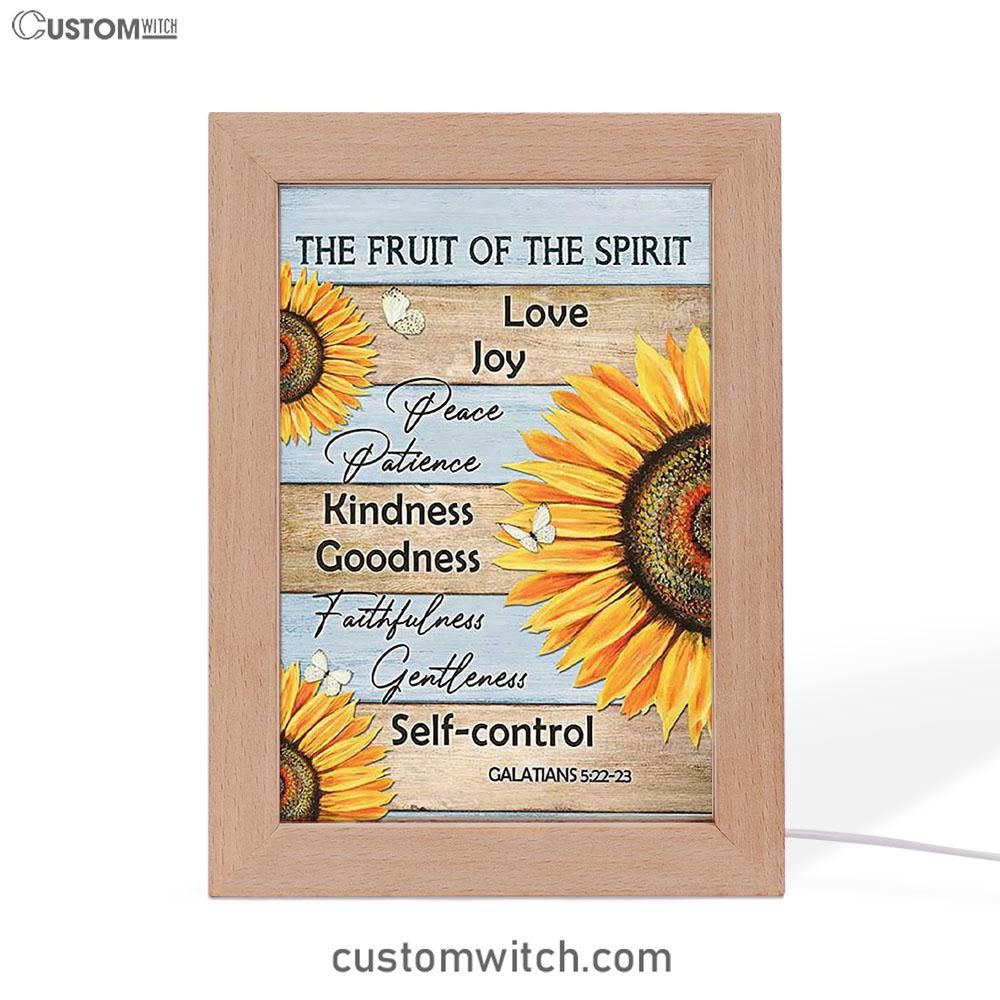 The Fruit Of The Spirit Sunflower Butterfly Frame Lamp Print - Inspirational Frame Lamp Art - Christian Art Home Decor