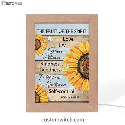 The Fruit Of The Spirit Sunflower Butterfly Frame Lamp Print - Inspirational Frame Lamp Art - Christian Art Home Decor