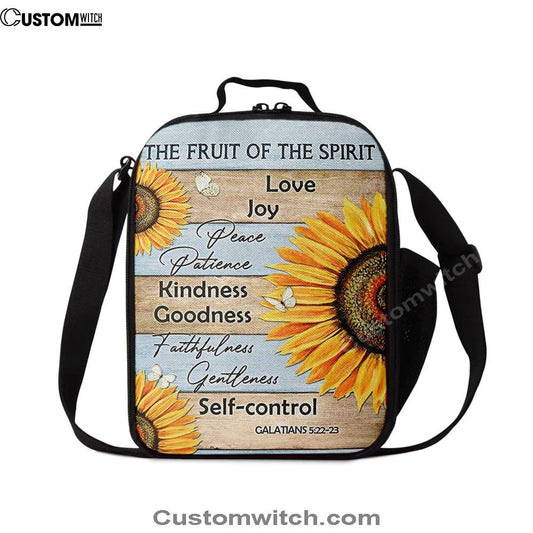 The Fruit Of The Spirit Sunflower Butterfly Lunch Bag For Men And Women, Spiritual Christian Lunch Box For School, Work