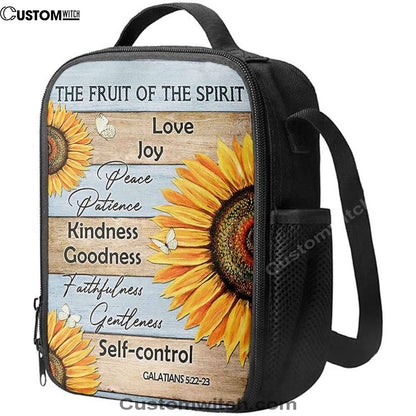 The Fruit Of The Spirit Sunflower Butterfly Lunch Bag For Men And Women, Spiritual Christian Lunch Box For School, Work
